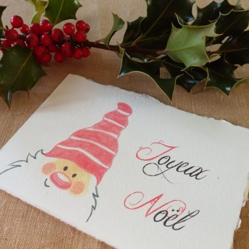 Carte de Noël en papier fait main